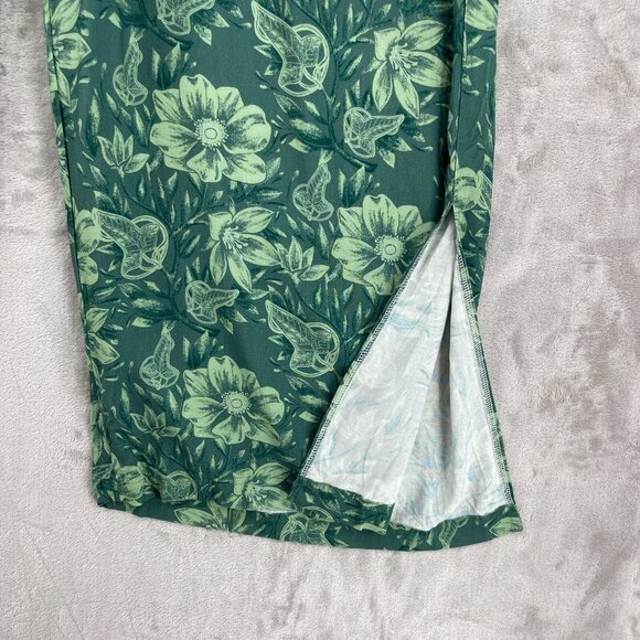 Lord of the Rings Wide Leg Green Leaf Print Pull On Split Leg Pants - Picture 3 of 15